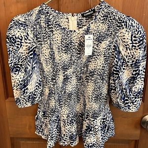 Adorable Blue and White Express Top